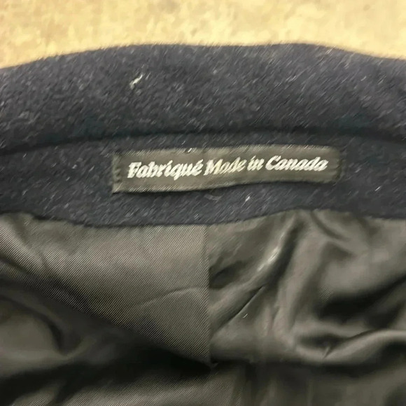 Cashmere blend wool double breasted navy blu men coat - Picture 3 of 8